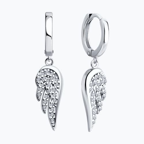 Серьги из серебра с фианитами из серебро — вид 2