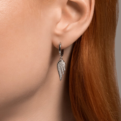 Серьги из серебра с фианитами из серебро — вид 3