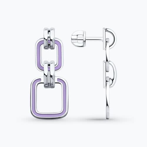 Серьги из серебра с эмалью - видео на модели