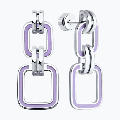 Серьги из серебра с эмалью из серебро — вид 2