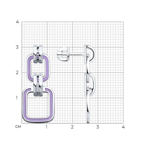 Серьги из серебра с эмалью из серебро — вид 4