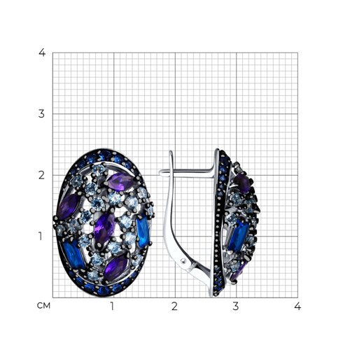 Серьги из серебра с фианитами из серебро — вид 4