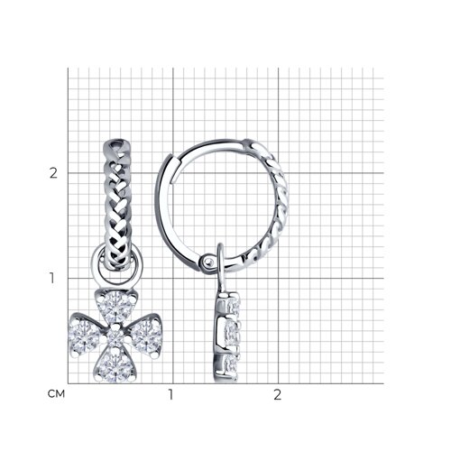 Серьги из серебра с фианитами из серебро — вид 4