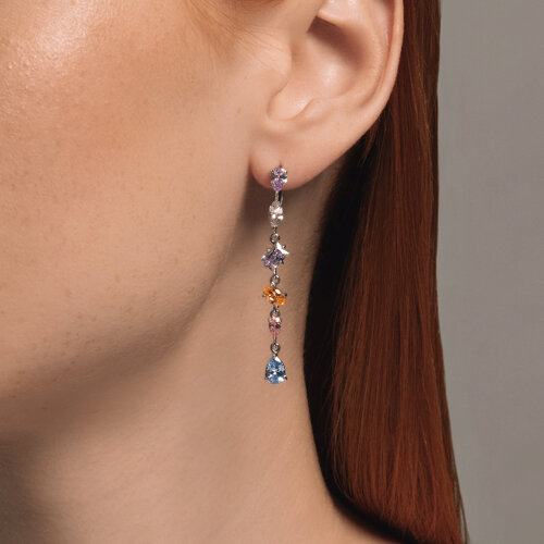 Серьги из серебра с фианитами из серебро — вид 3