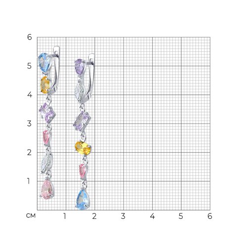 Серьги из серебра с фианитами из серебро — вид 4