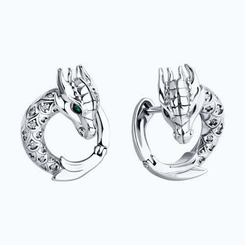 Серьги из серебра с фианитами из серебро — вид 2