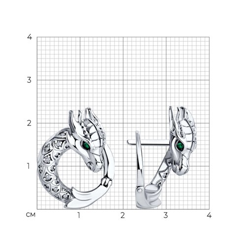 Серьги из серебра с фианитами из серебро — вид 4
