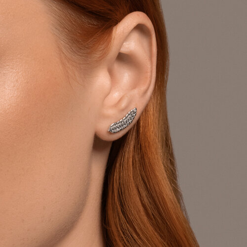 Серьги из серебра с фианитами из серебро — вид 3