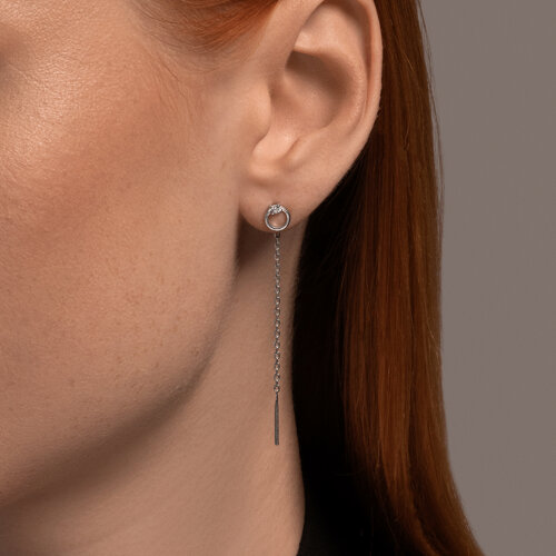 Серьги из серебра с фианитами из серебро — вид 3