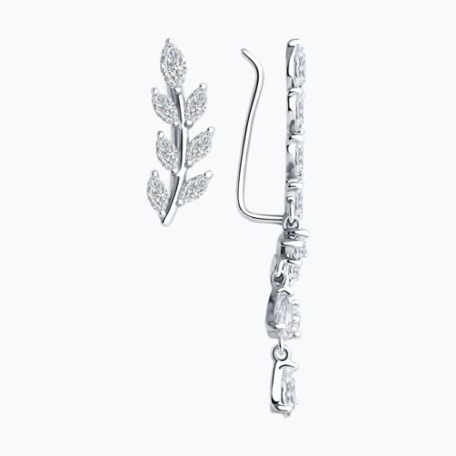 Серьги из серебра с фианитами из серебро — вид 2