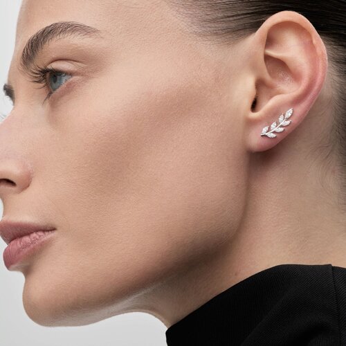 Серьги из серебра с фианитами из серебро — вид 3