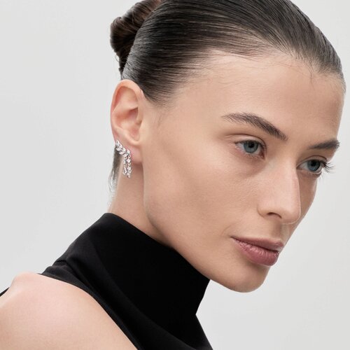 Серьги из серебра с фианитами из серебро — вид 4