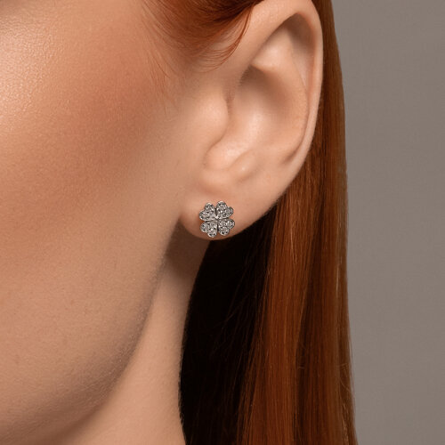 Серьги из серебра с фианитами из серебро — вид 3