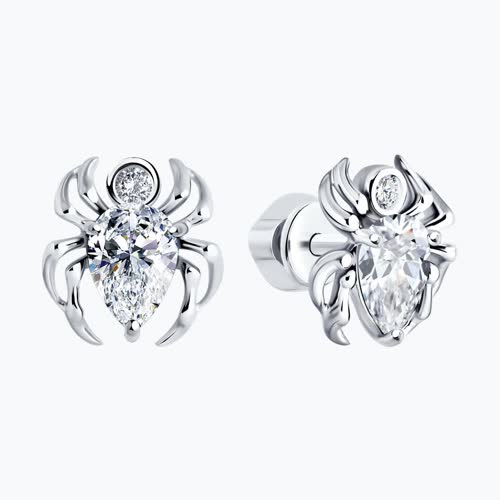 Серьги из серебра с фианитами из серебро — вид 2