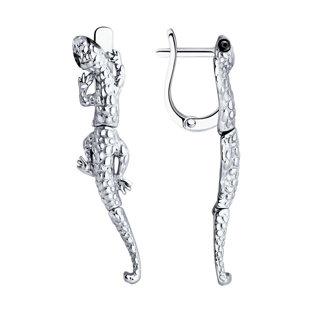 Серьги из серебра с фианитами - видео на модели