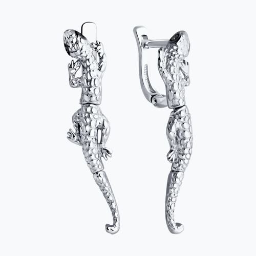 Серьги из серебра с фианитами из серебро — вид 2