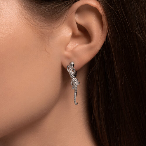 Серьги из серебра с фианитами из серебро — вид 3