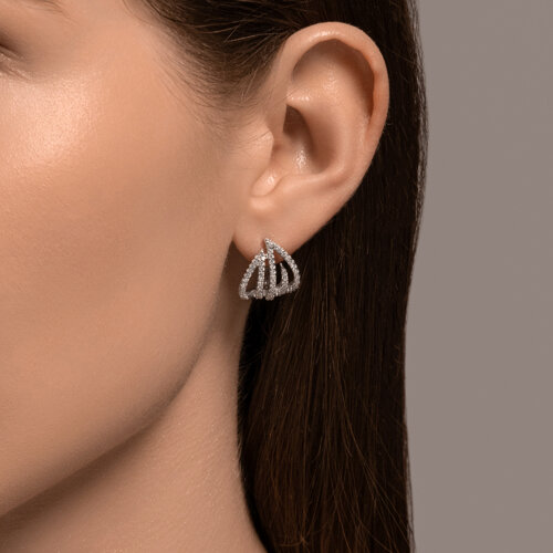 Серьги из серебра с фианитами из серебро — вид 3