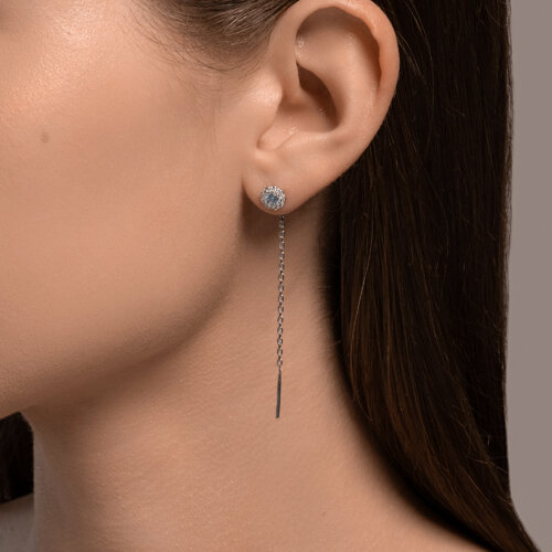 Серьги из серебра с фианитами из серебро — вид 3