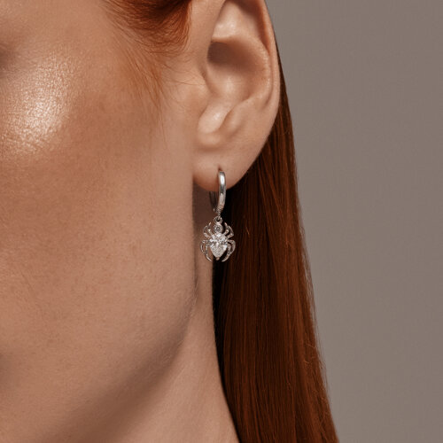 Серьги из серебра с фианитами из серебро — вид 3