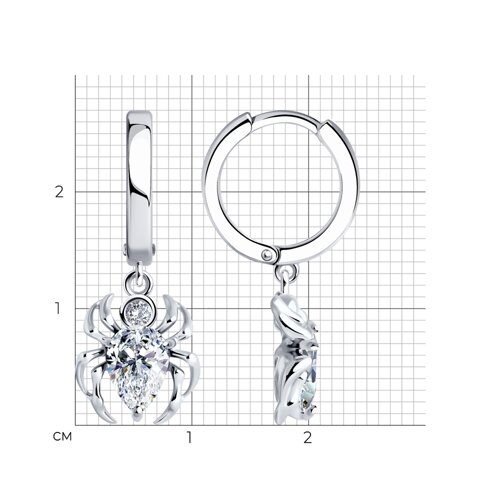 Серьги из серебра с фианитами из серебро — вид 4