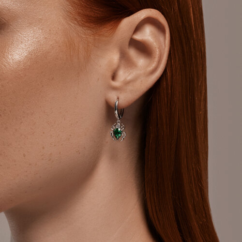 Серьги из серебра с фианитами из серебро — вид 3