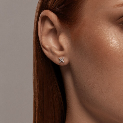 Серьги из серебра с фианитами из серебро — вид 3