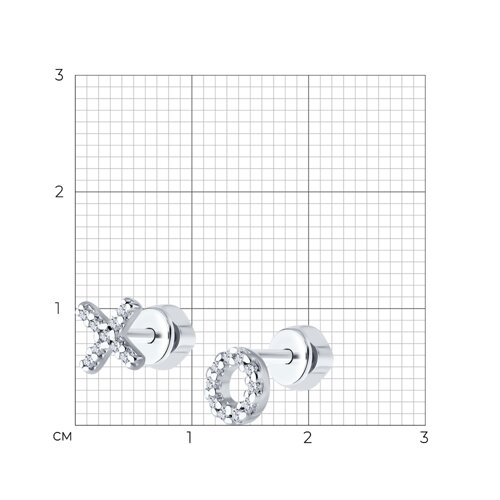 Серьги из серебра с фианитами из серебро — вид 4