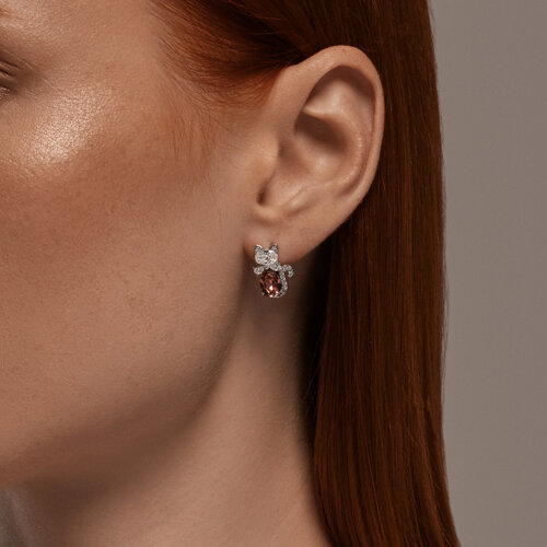 Серьги из серебра с кристаллами и фианитами из серебро — вид 3