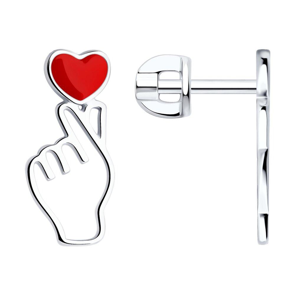 Серьги из серебра с эмалью - видео на модели