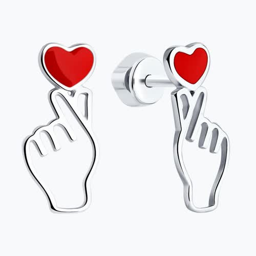 Серьги из серебра с эмалью из серебро — вид 2