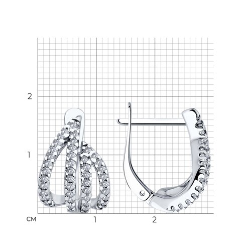 Серьги из серебра с фианитами из серебро — вид 4