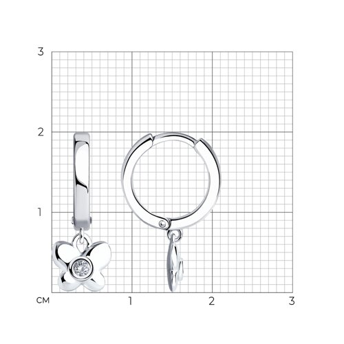 Серьги из серебра с фианитами из серебро — вид 4