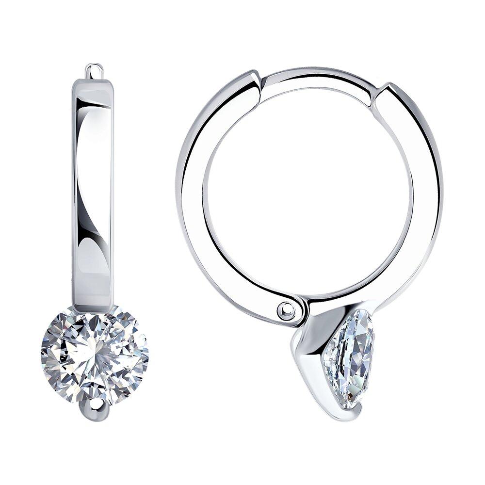 Серьги из серебра с фианитами - видео на модели