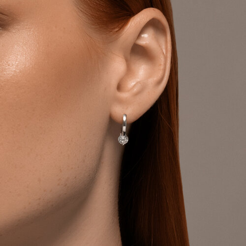 Серьги из серебра с фианитами из серебро — вид 3