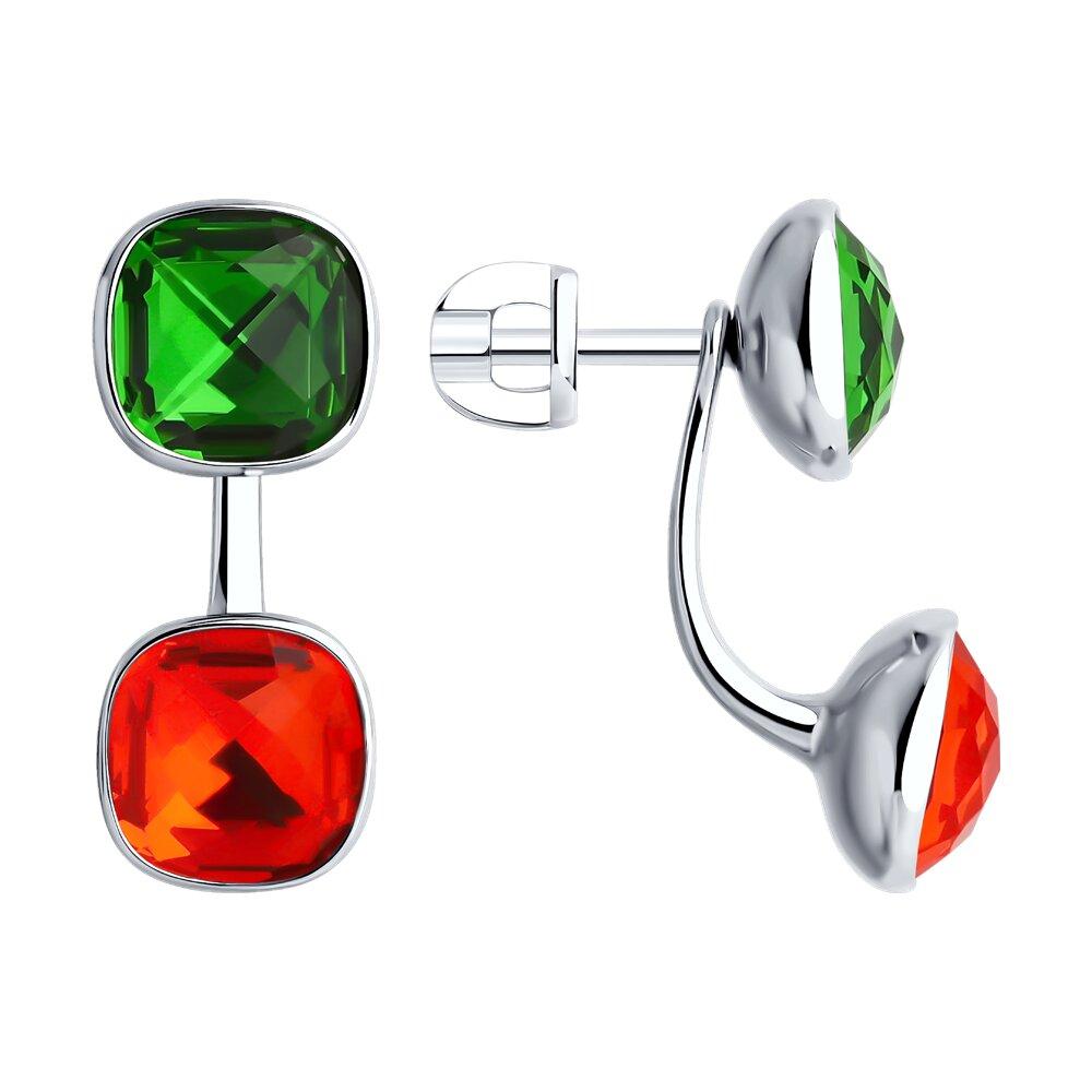 Серьги из серебра с кристаллами - видео на модели