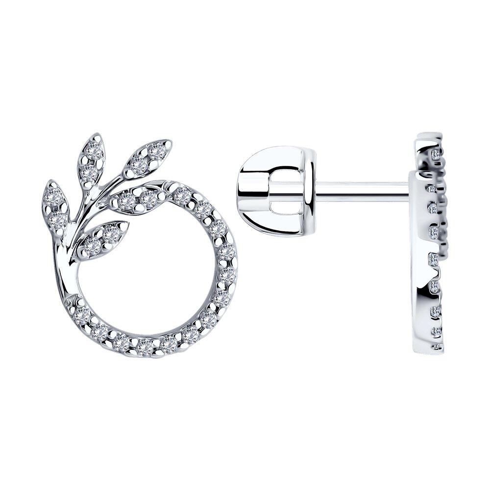 Серьги из серебра с фианитами - видео на модели