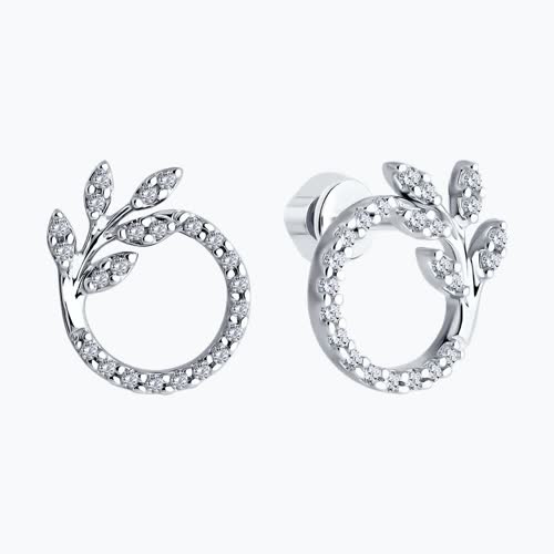 Серьги из серебра с фианитами из серебро — вид 2