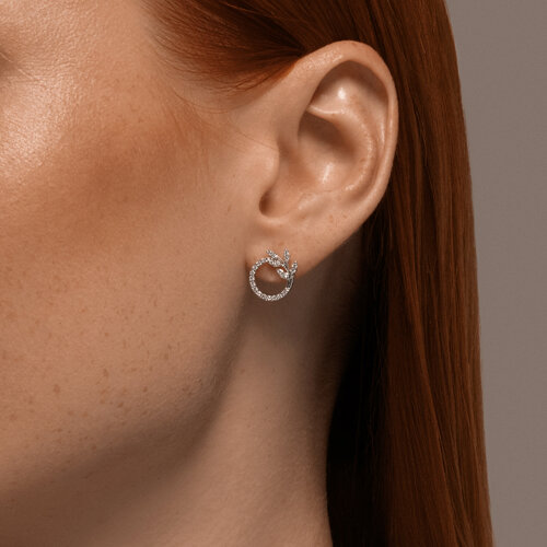 Серьги из серебра с фианитами из серебро — вид 3