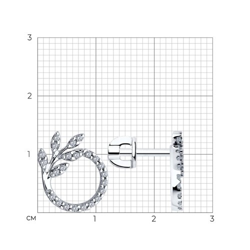 Серьги из серебра с фианитами из серебро — вид 4