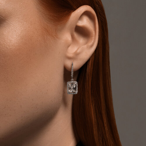 Серьги из серебра с фианитами из серебро — вид 3