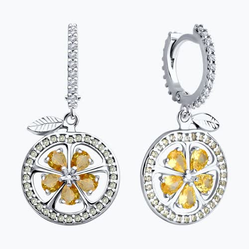 Серьги из серебра с фианитами из серебро — вид 2