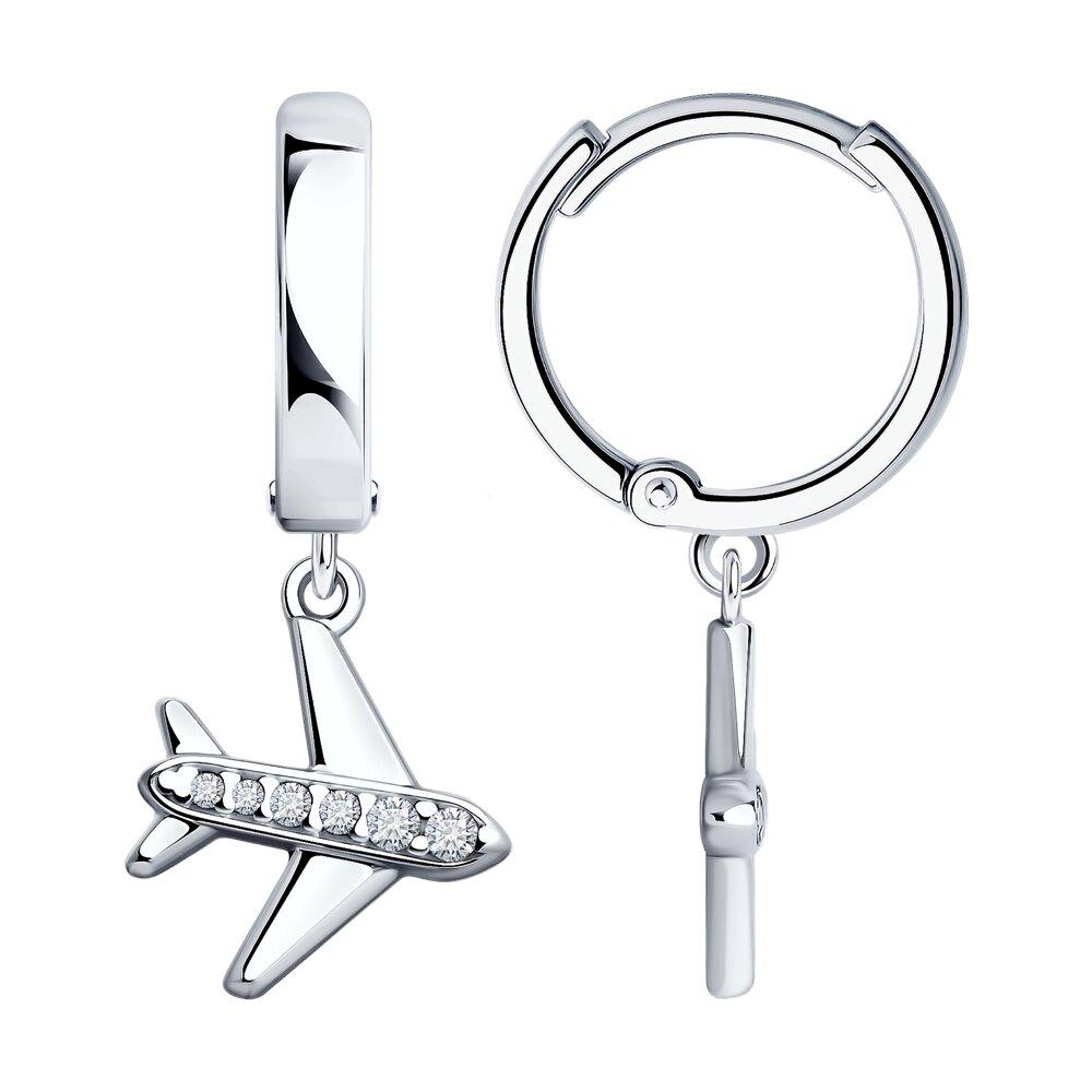 Серьги из серебра с фианитами - видео на модели