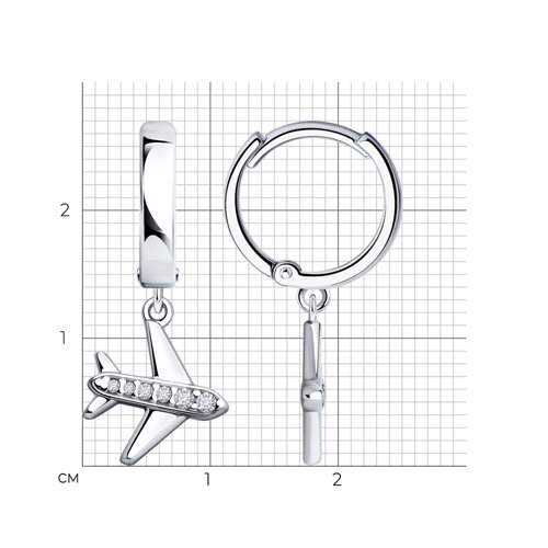 Серьги из серебра с фианитами из серебро — вид 4