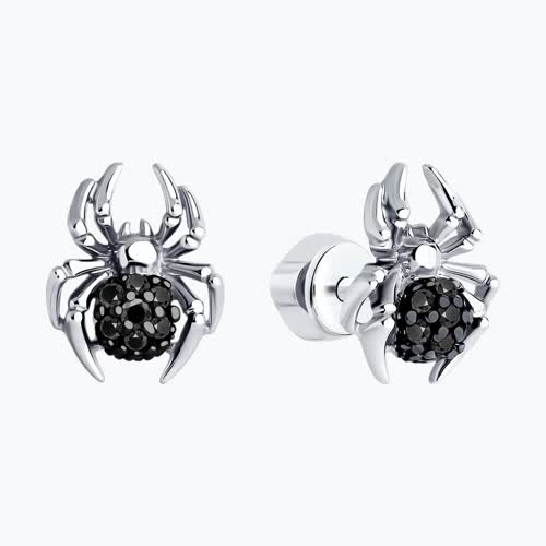 Серьги из серебра с фианитами из серебро — вид 2