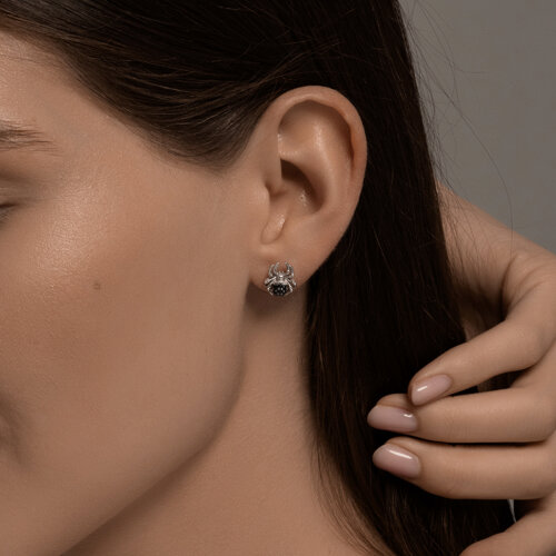 Серьги из серебра с фианитами из серебро — вид 3