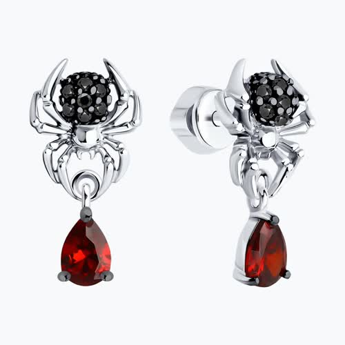 Серьги из серебра с фианитами из серебро — вид 2