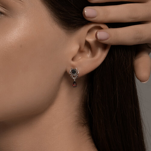 Серьги из серебра с фианитами из серебро — вид 3