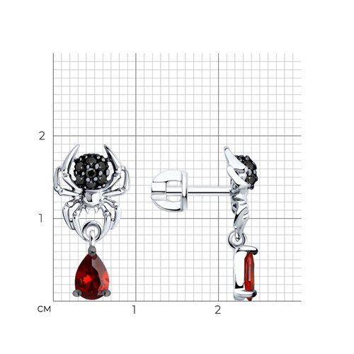 Серьги из серебра с фианитами из серебро — вид 4