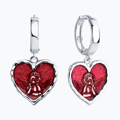 Серьги из серебра с эмалью из серебро — вид 2